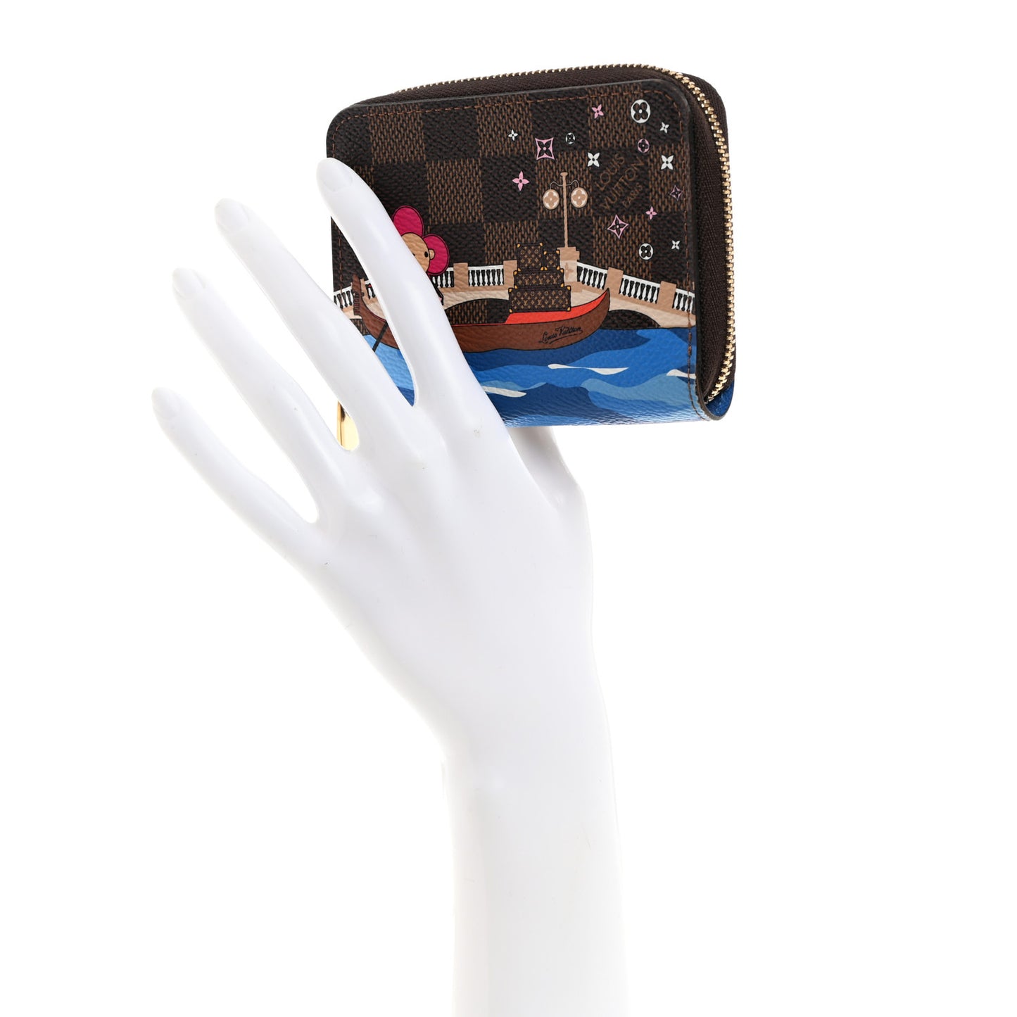 Damier Ebene 2019 Christmas Animation Zippy Coin Purse Blue