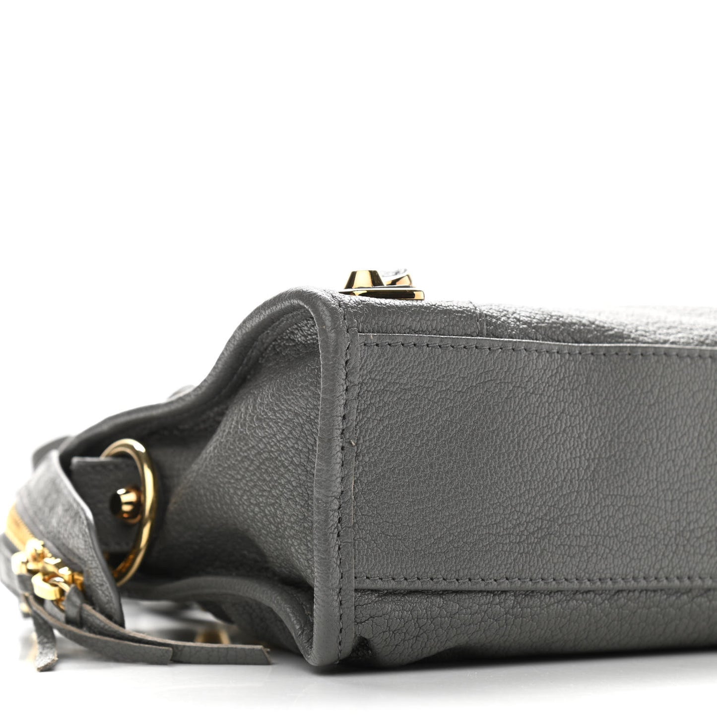 Chevre Gold Metallic Edge Hardware Mini City Gris Acier