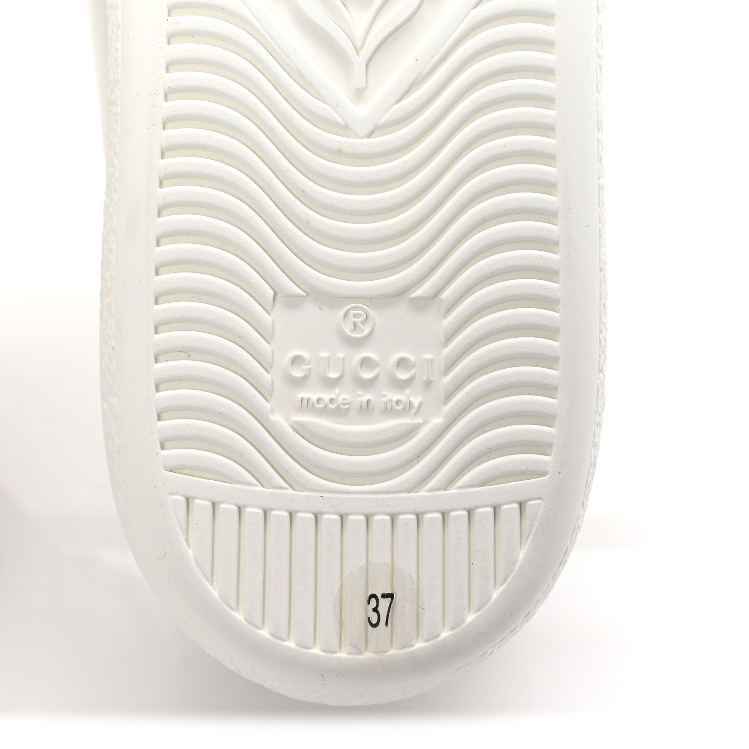 Gucci Calfskin Interlocking G Perforated Womens Ace Sneakers 37 White Grey Sky 7 of 10