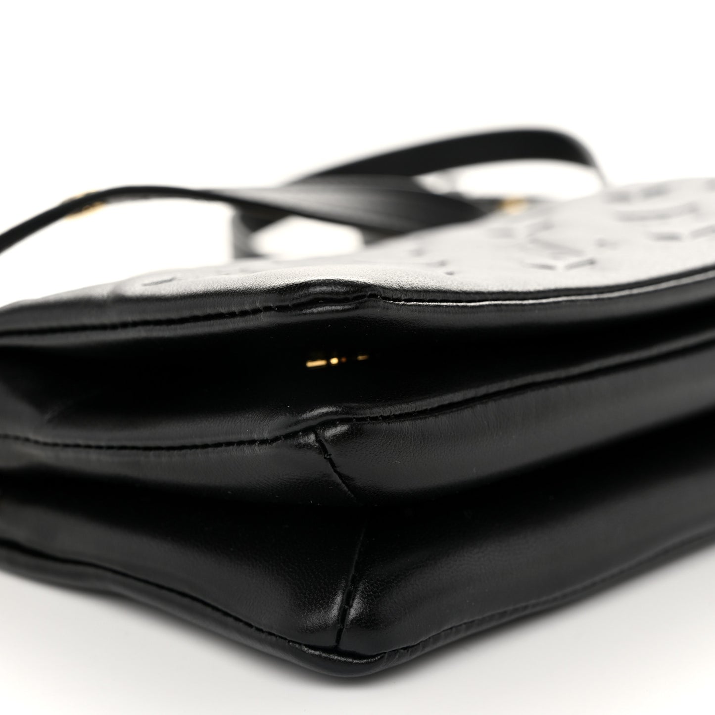 Lambskin Embossed Monogram Pochette Coussin Crossbody Black