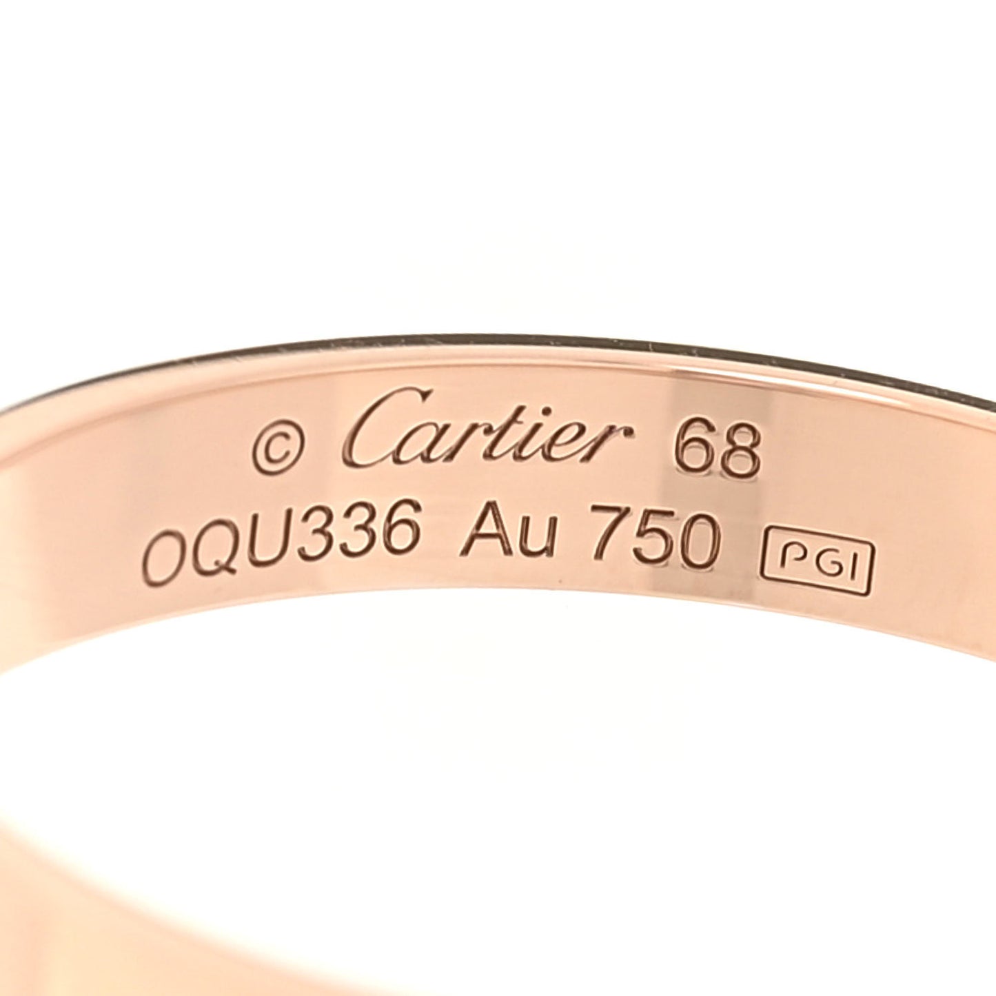 18K Pink Gold 3.5mm LOVE Wedding Band Ring 68 12.25