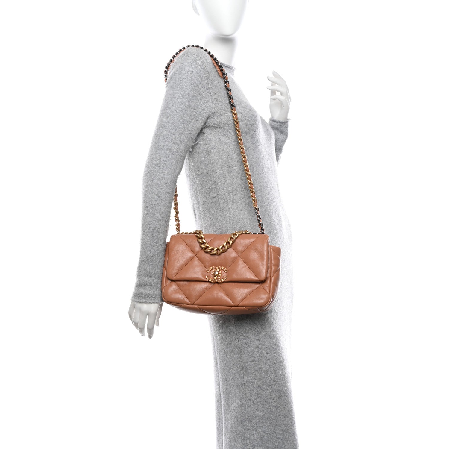 Chanel Lambskin Quilted Medium Chanel 19 Flap Brown 2 of 11