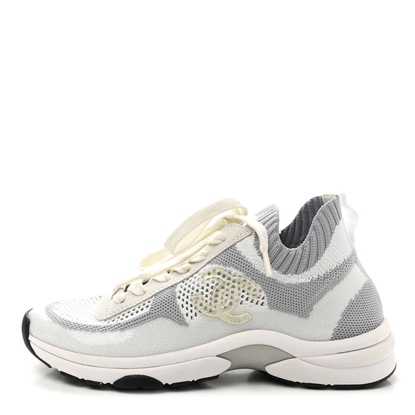Mesh Fabric Womens CC Sneakers 36.5 White Grey