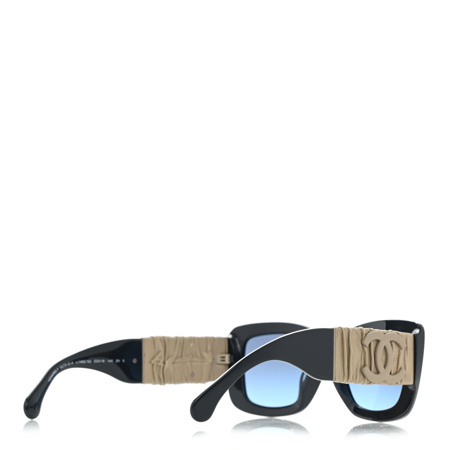 Chanel Acetate Calfskin Square Sunglasses 5473-Q-A Black Beige 4 of 8