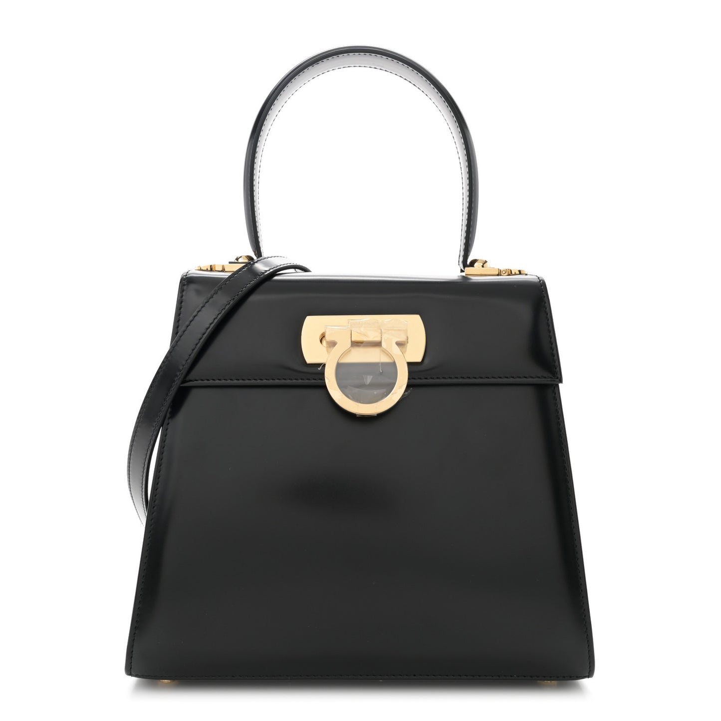 Brushed Off Calfskin Medium Iconic Top Handle Black