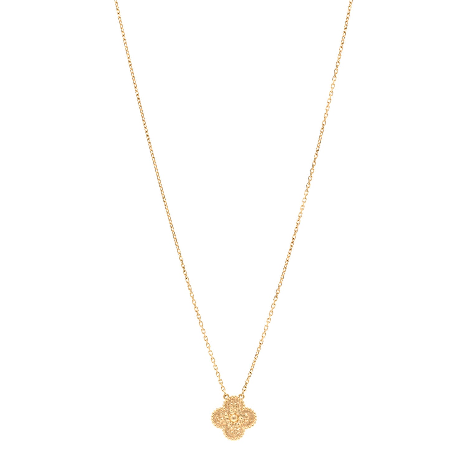 Van Cleef & Arpels 18K Yellow Gold Vintage Alhambra Pendant Necklace 1 of 6