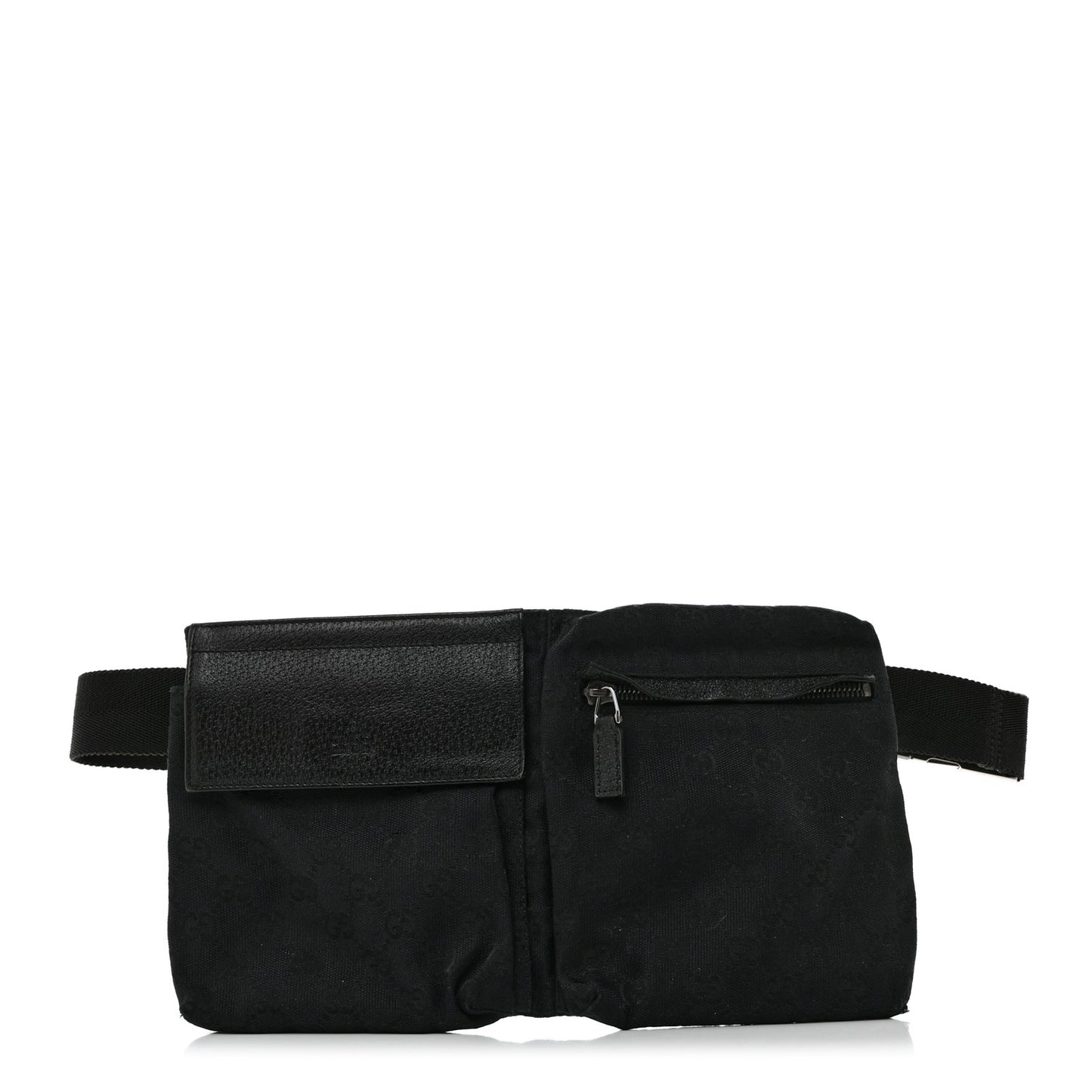 GG Monogram Double Pocket Belt Bag Black