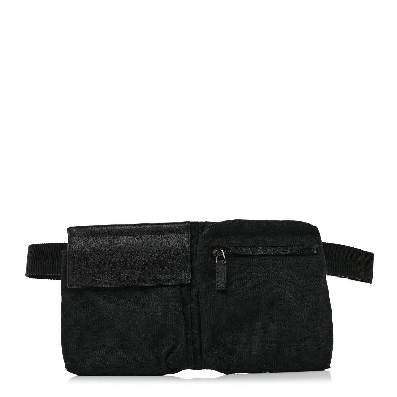 Gucci GG Monogram Double Pocket Belt Bag Black 1 of 12