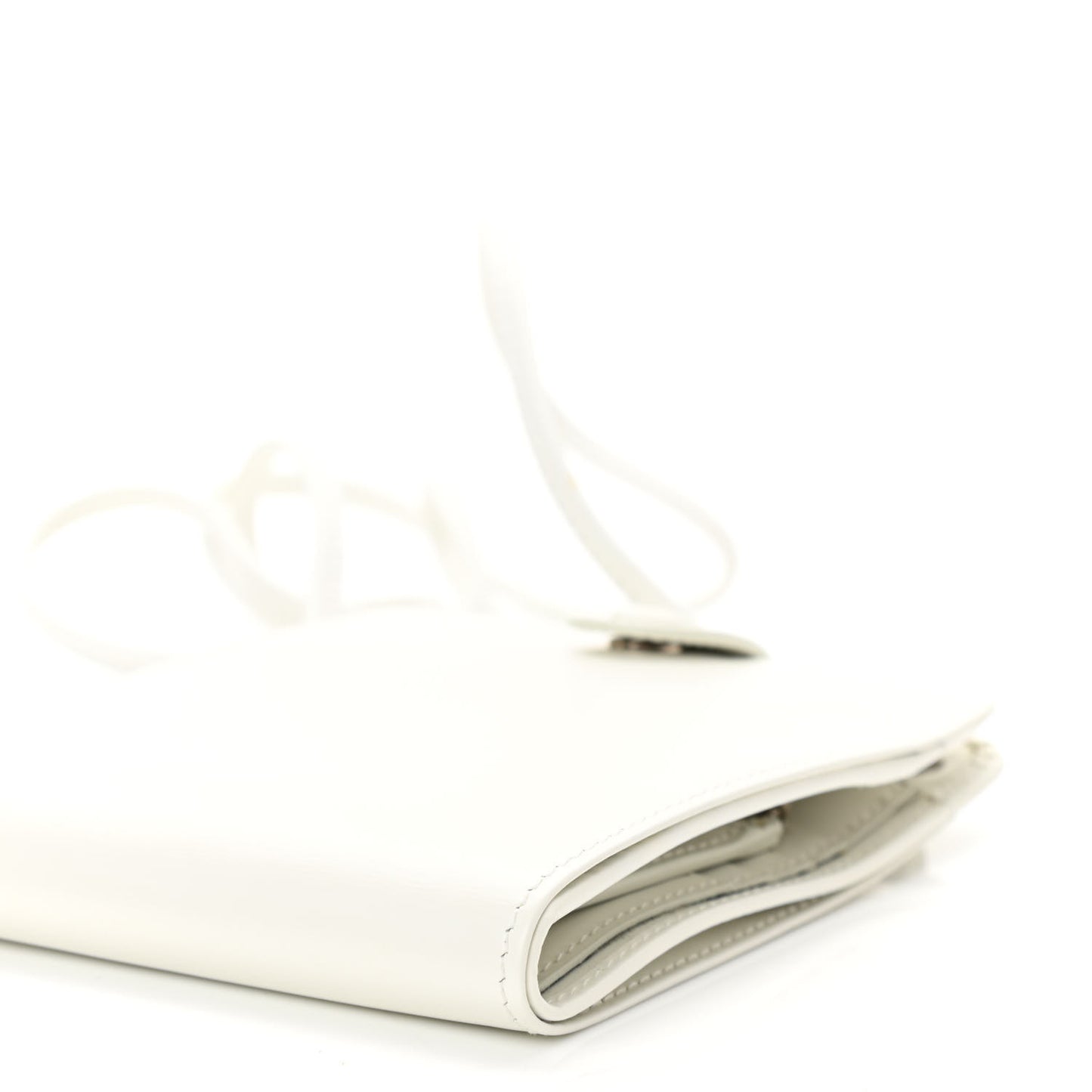 Calfskin Card Holder Crossbody Bag White