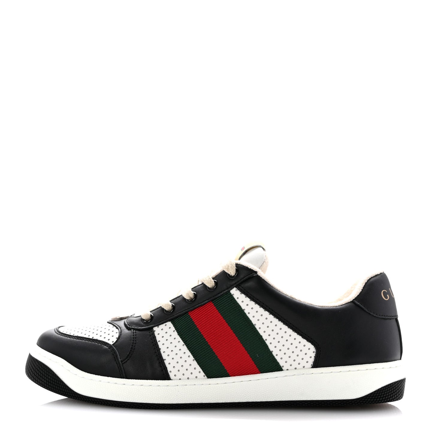 Calfskin Web Mens Screener Sneakers 7.5 Black White