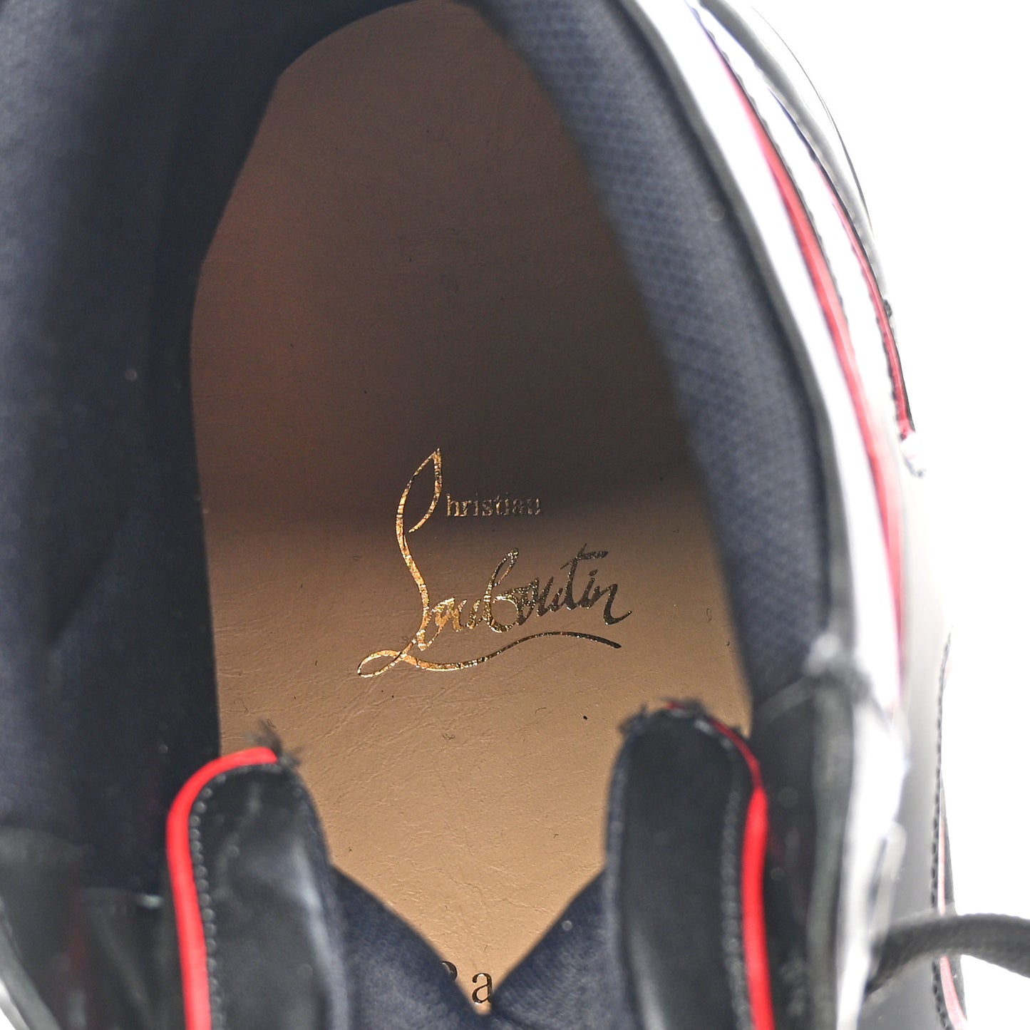 Calfskin Mens Flat Sneakers 43 Loubi Black