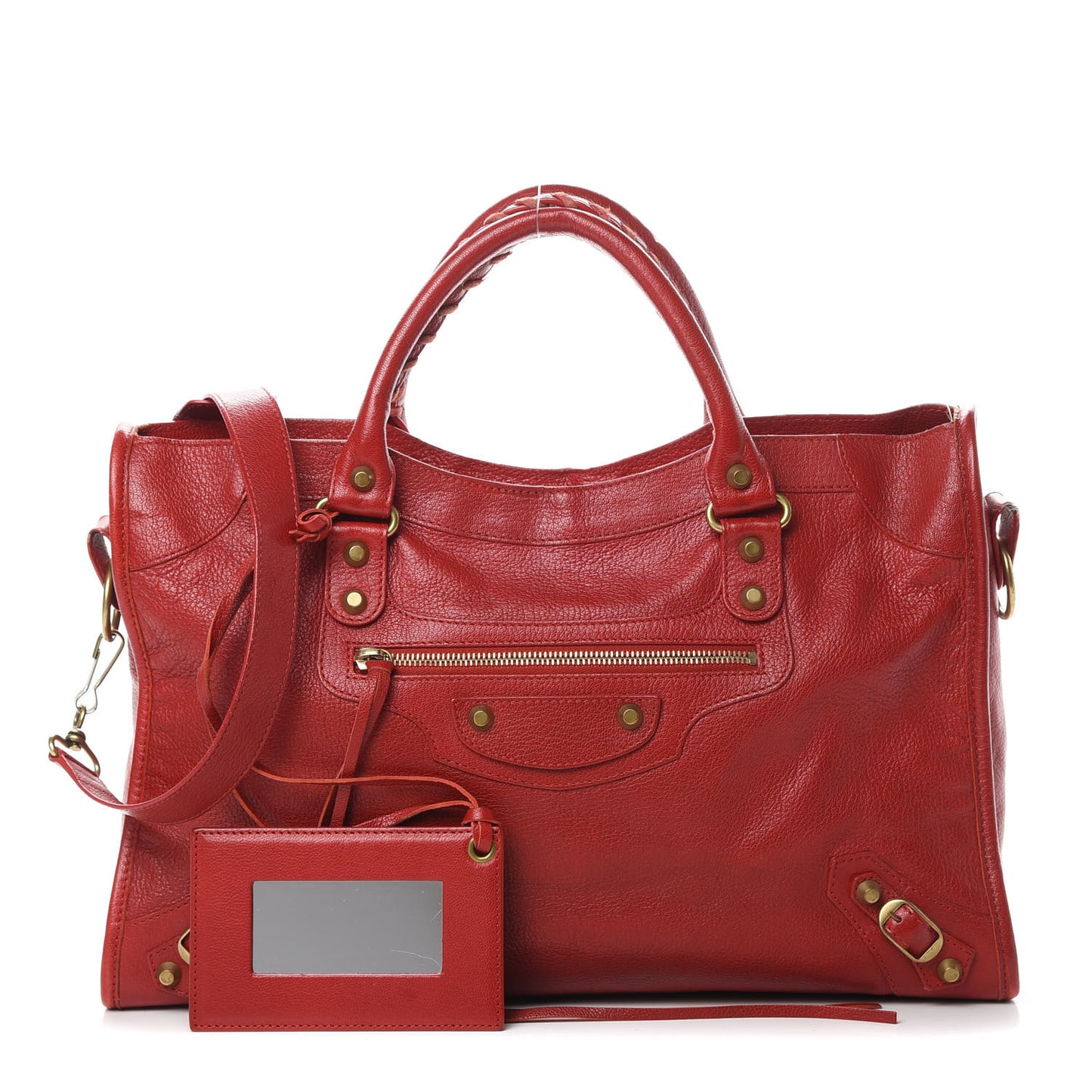 Sugar Goatskin Classic Gold Hardware City Rouge Rouge Coquelicot