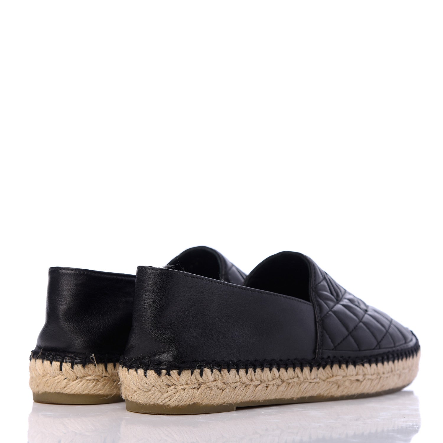 Chanel Lambskin Quilted CC Espadrilles 38 Black 4 of 17