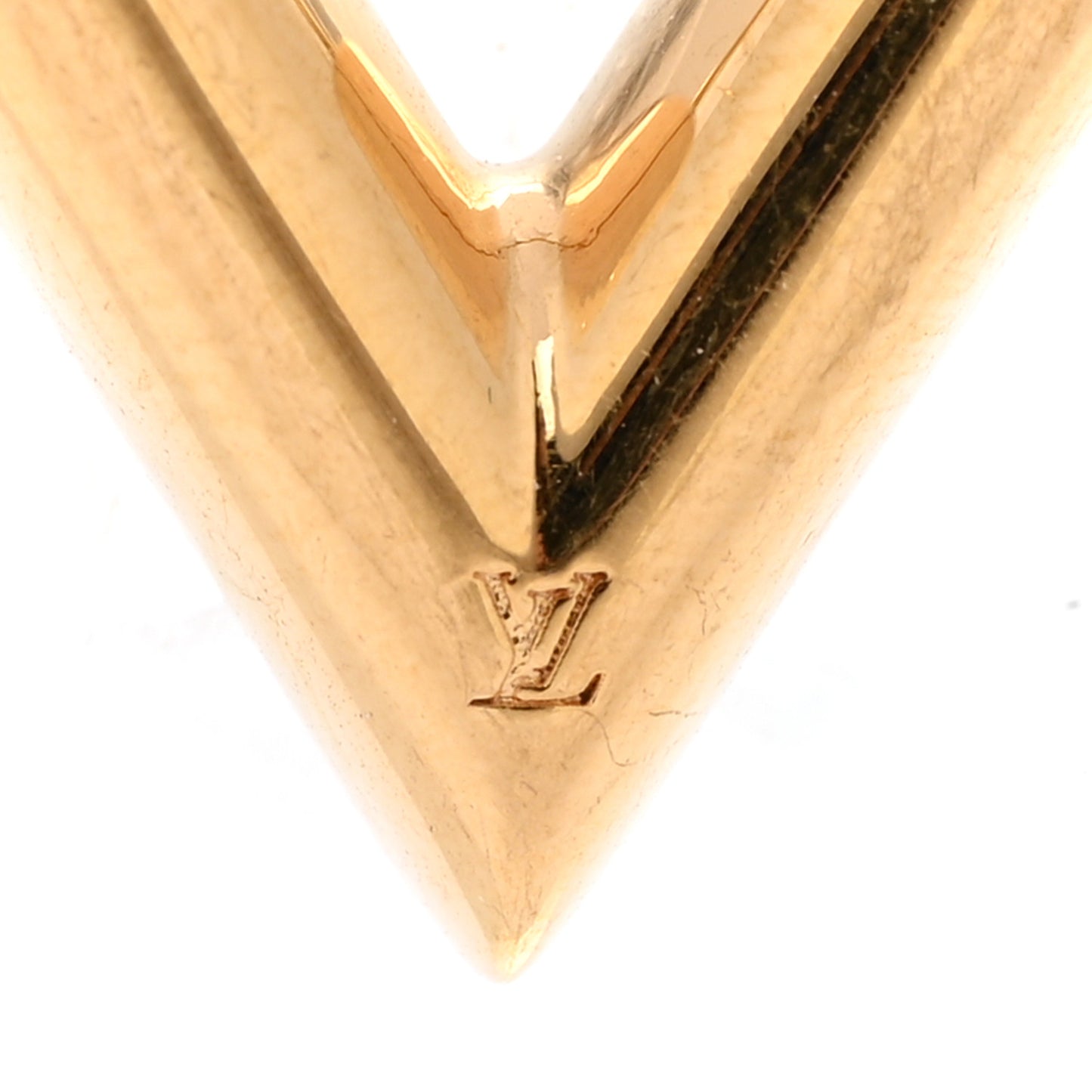 Brass Essential V Hoop Earrings Gold