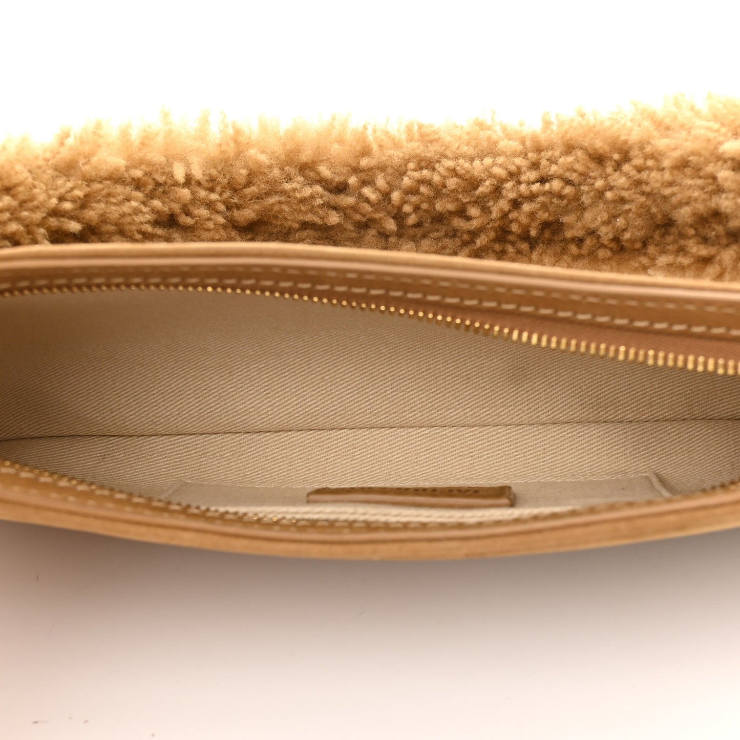 Suede Shearling Le Bisou Doux Camel