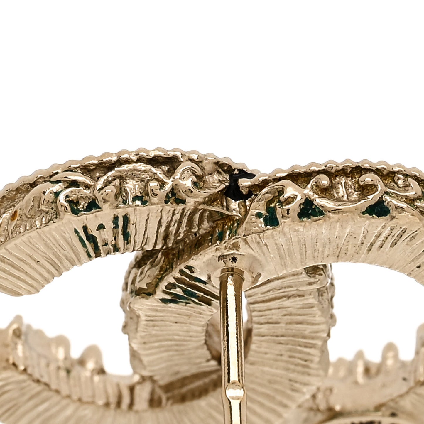 Enamel CC Baroque Earring Black Gold