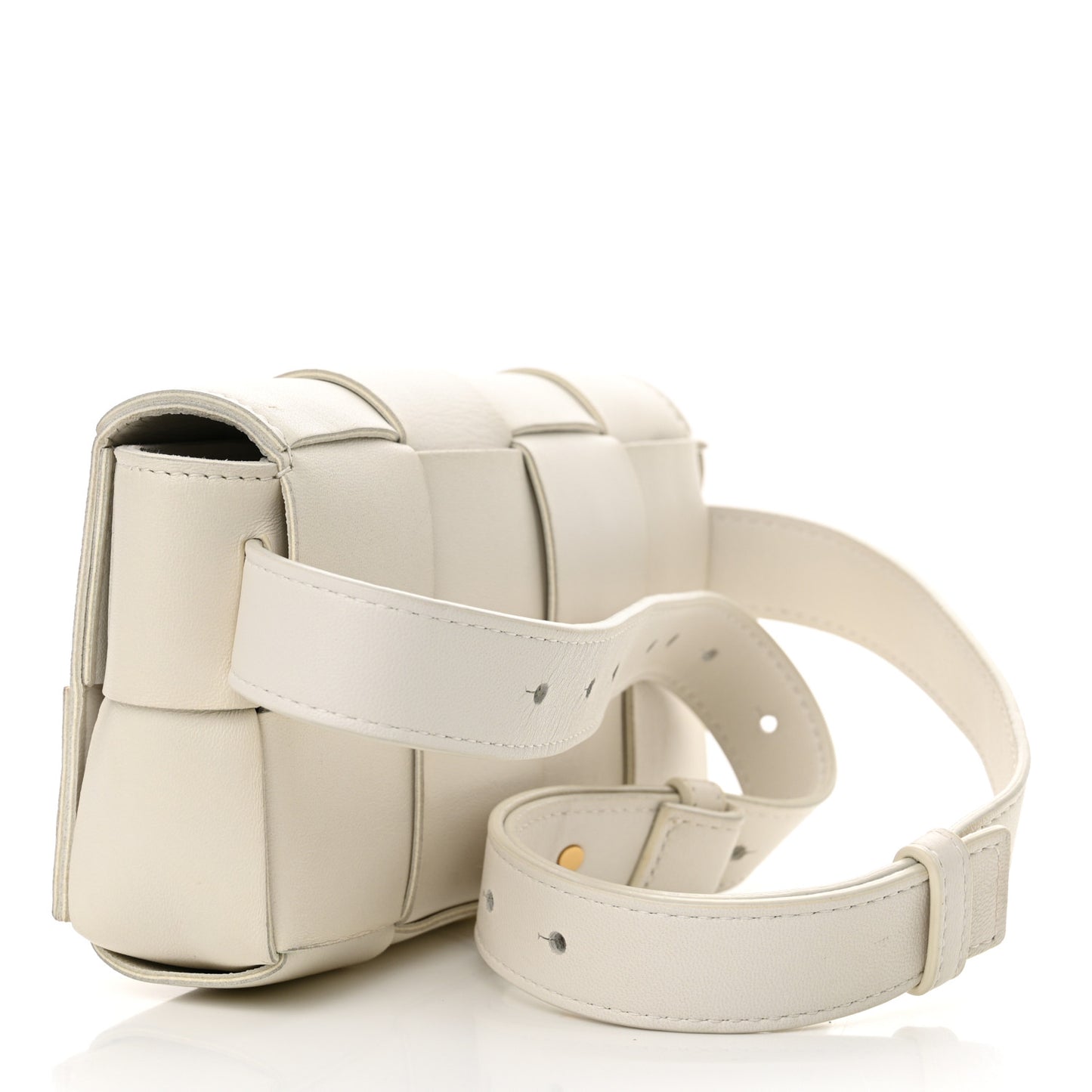 Nappa Maxi Intreccio The Belt Cassette Bag White