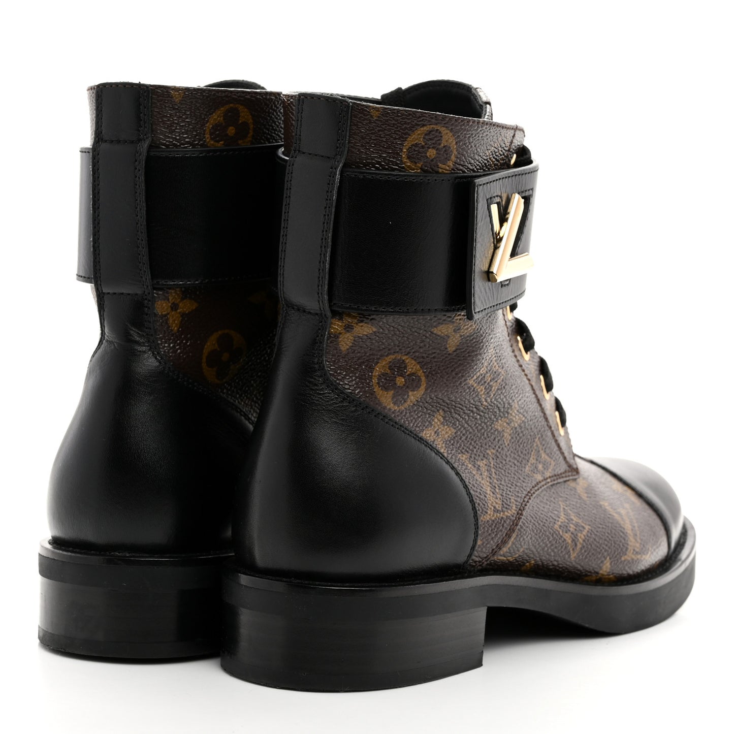 Calfskin Monogram Wonderland Flat Ranger Boots 38 Black