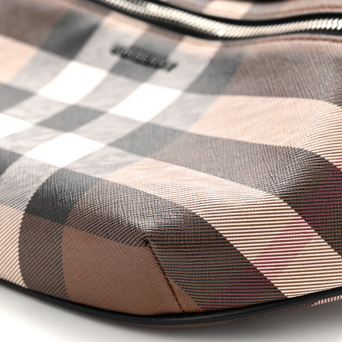 E-canvas Check Bum Bag Dark Birch Brown