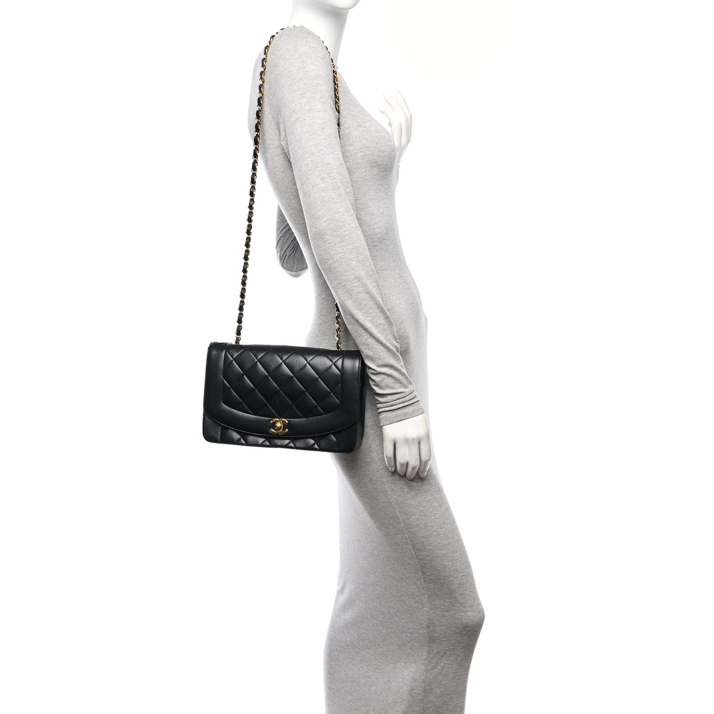 Lambskin Quilted Medium Single Flap Black