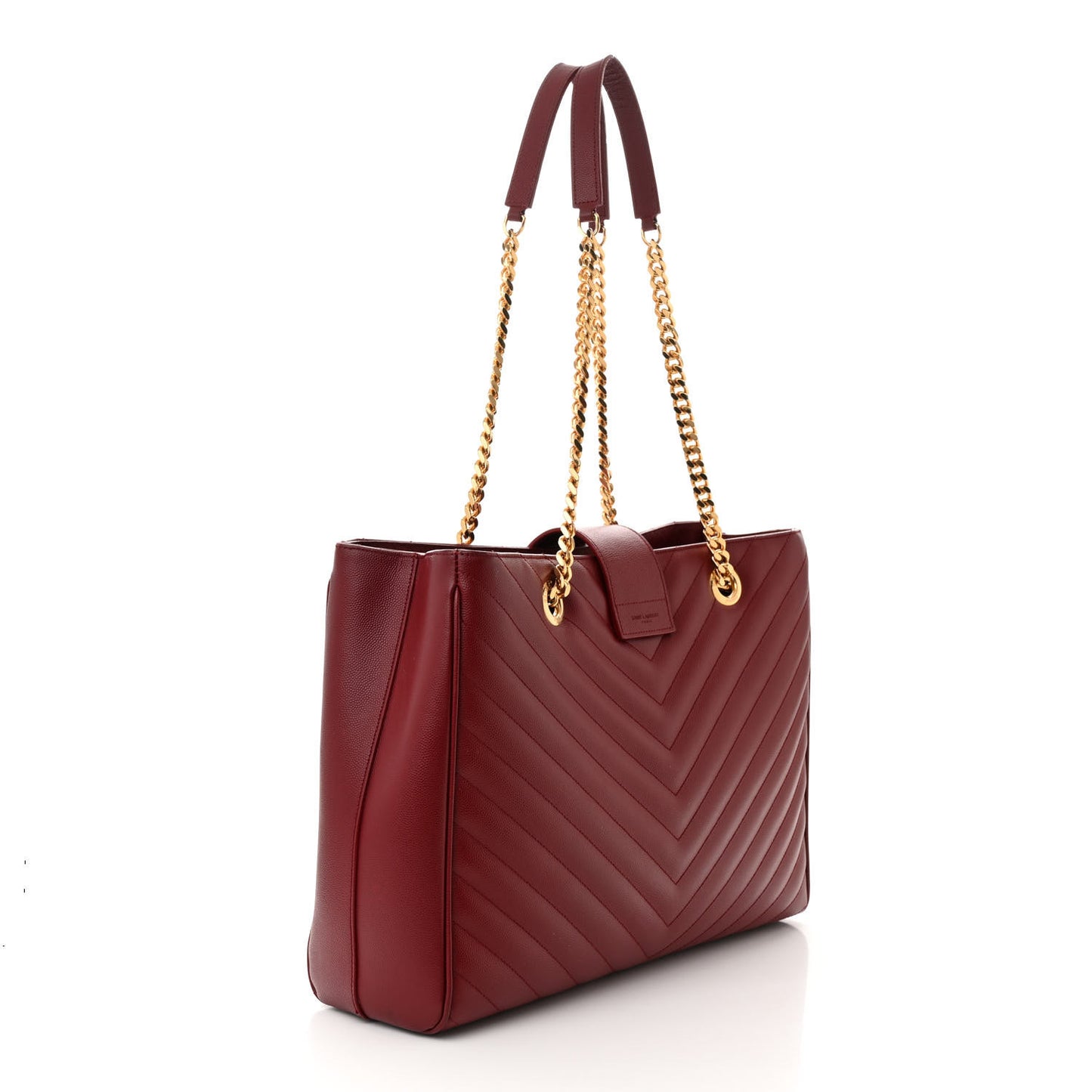 Grain De Poudre Matelasse Chevron Monogram Shopping Bag Oxblood