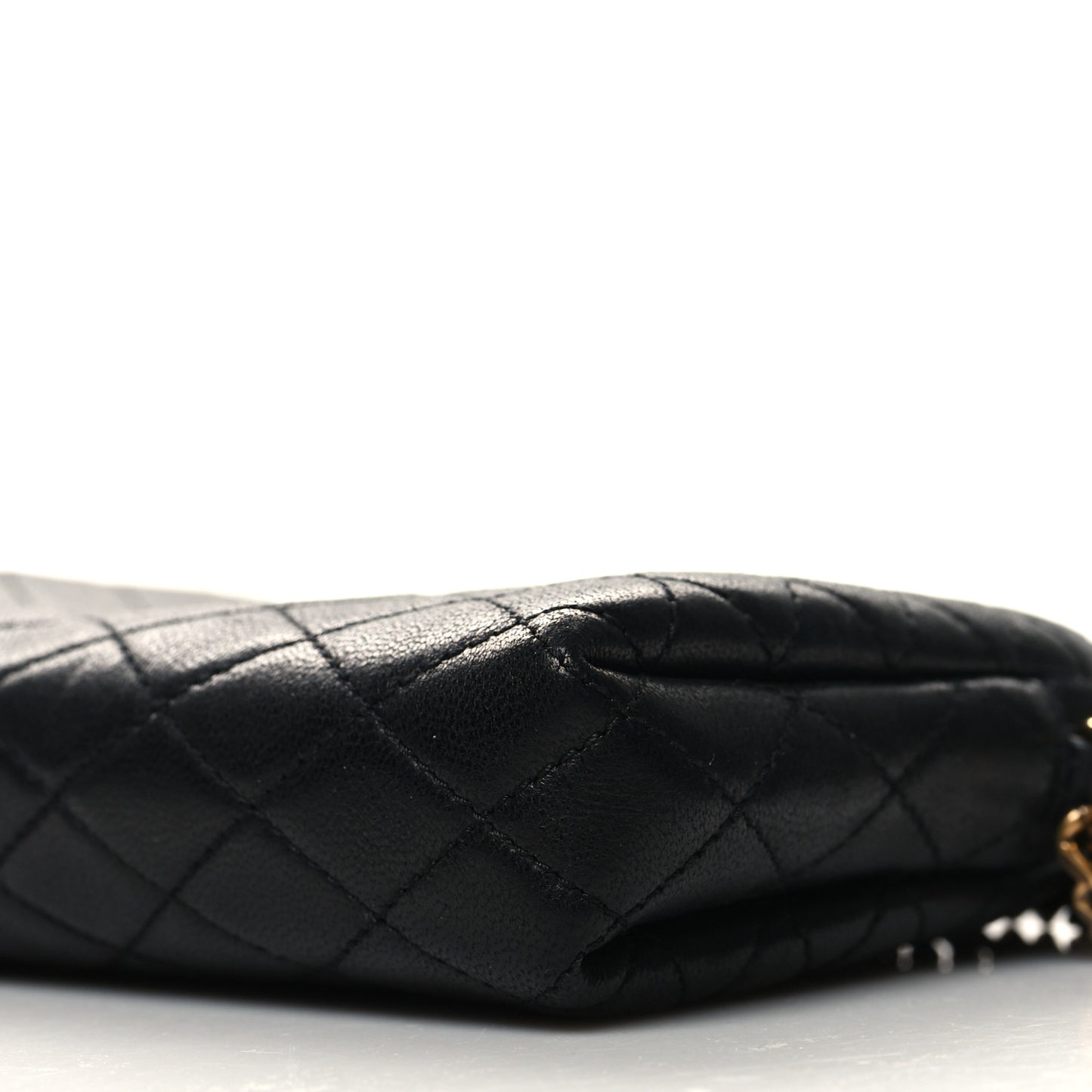 Lambskin Quilted Gaby Zipped Pouch Black