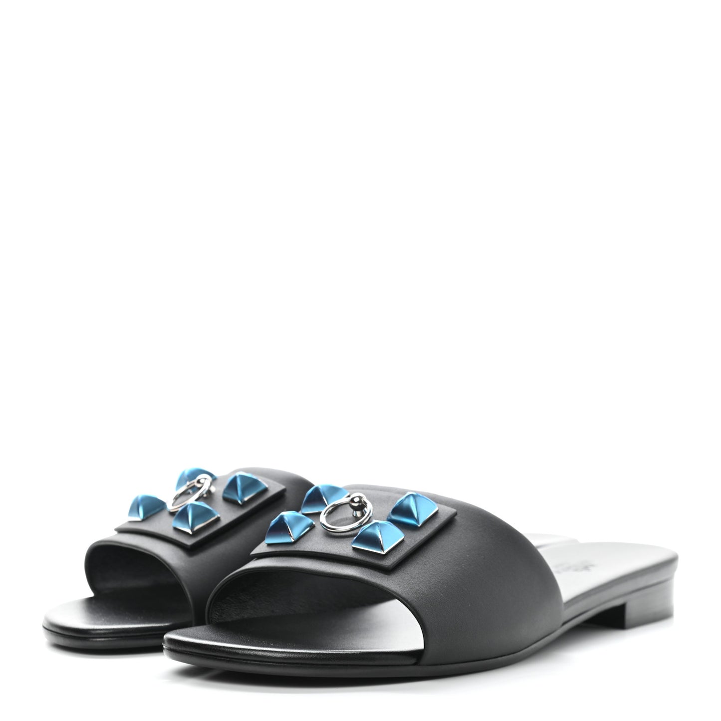 Calfskin Dune Sandals 39.5 Black