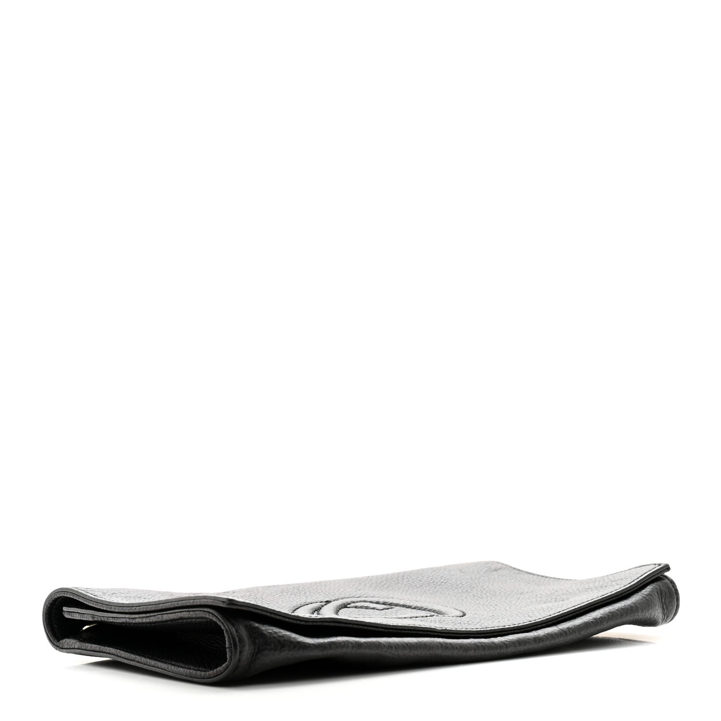 Pebbled Calfskin Medium Soho Clutch Black