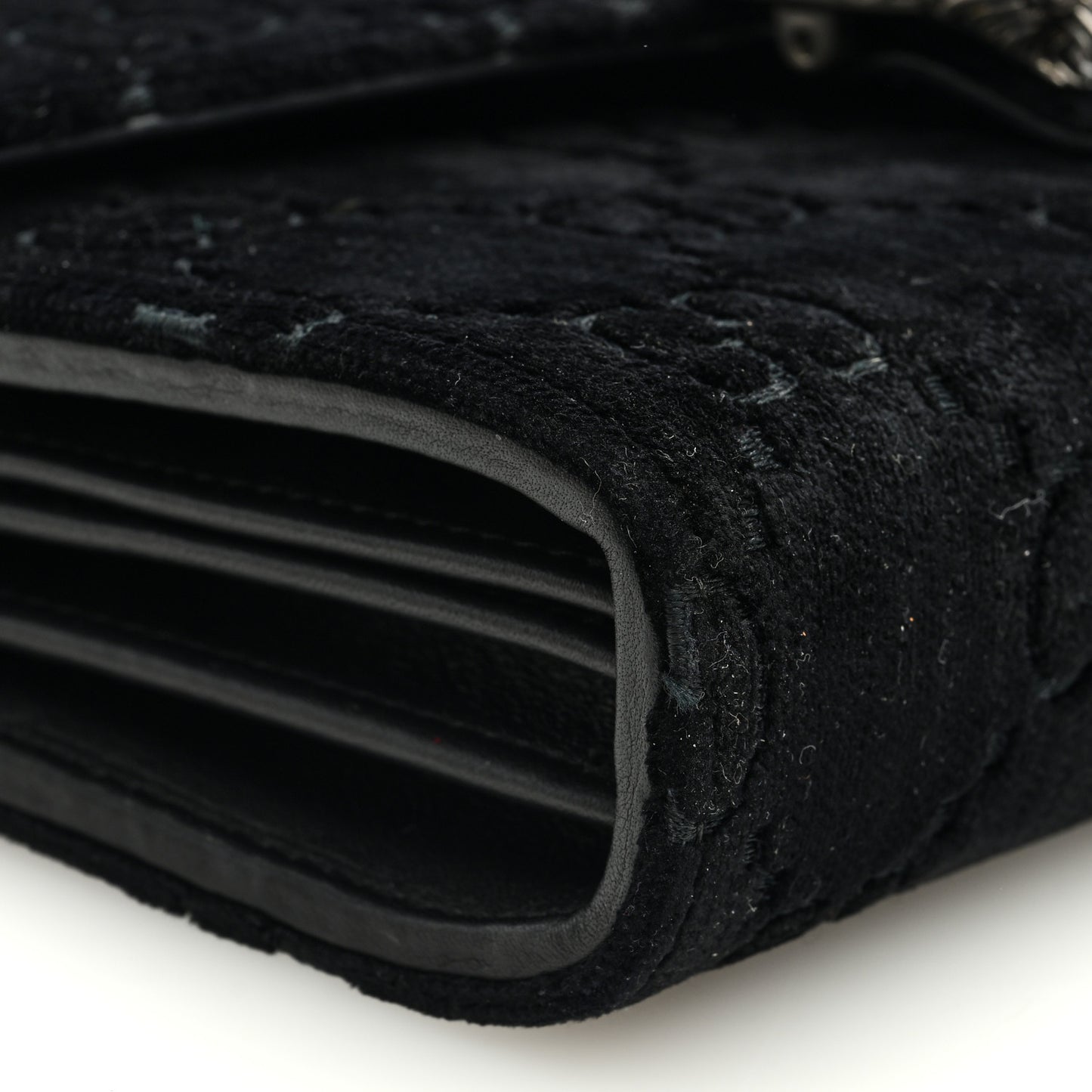 Velvet GG Monogram Mini Dionysus Chain Wallet Black