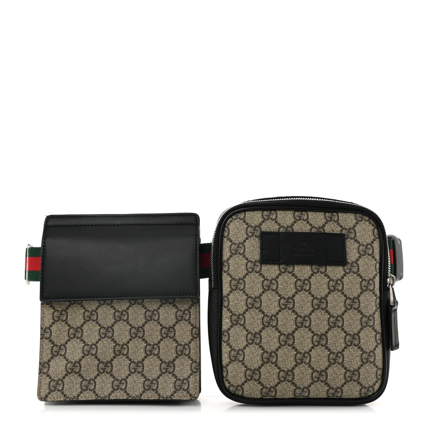 GG Supreme Monogram Web Belt Bag Black