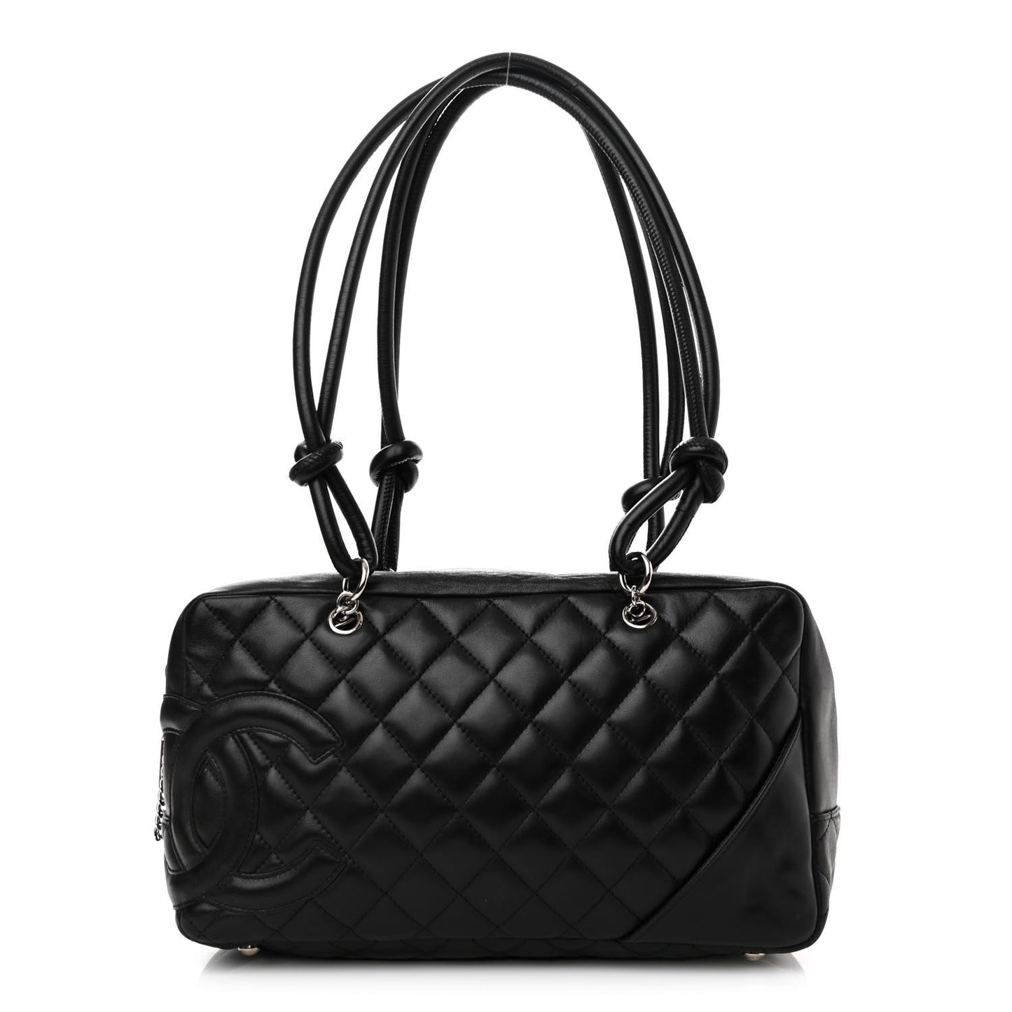 Calfskin Quilted Large Cambon Bowler Black