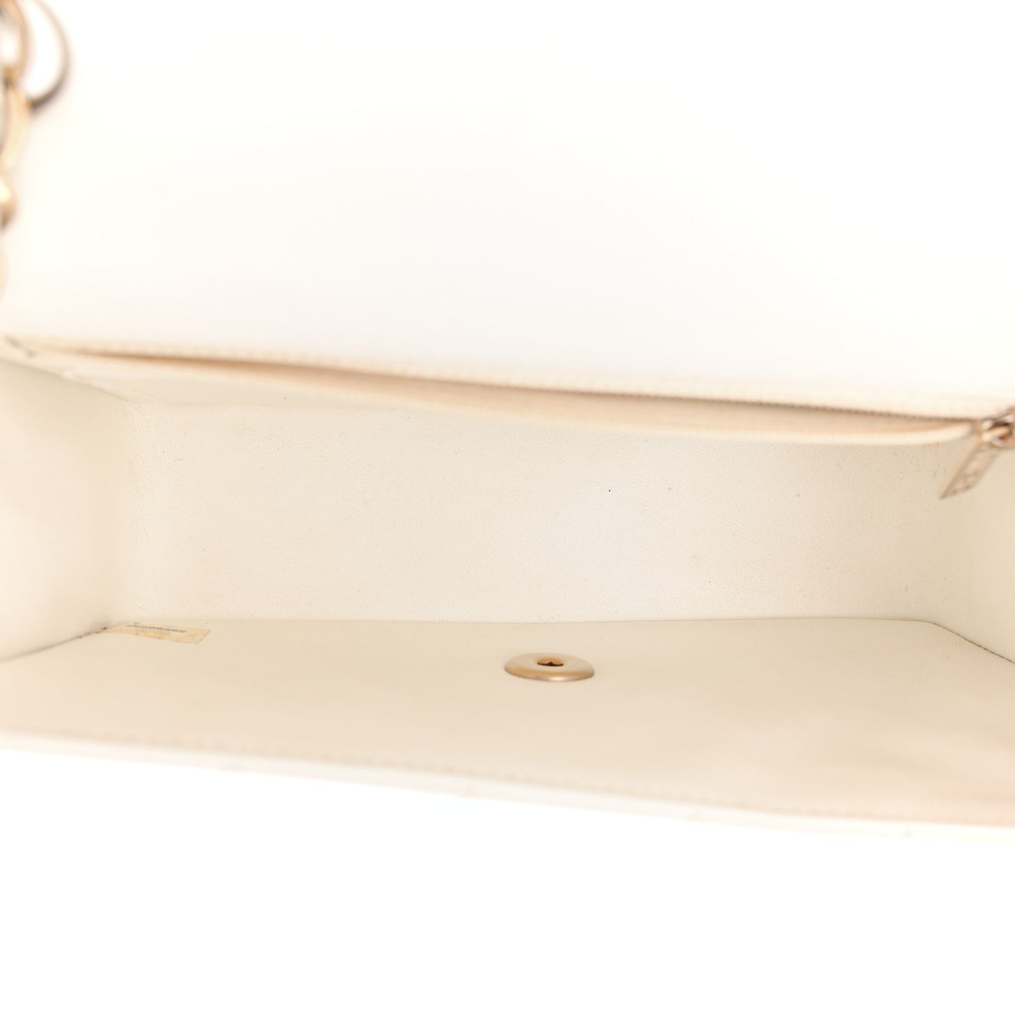 Lambskin Quilted Mini Rectangular Flap White