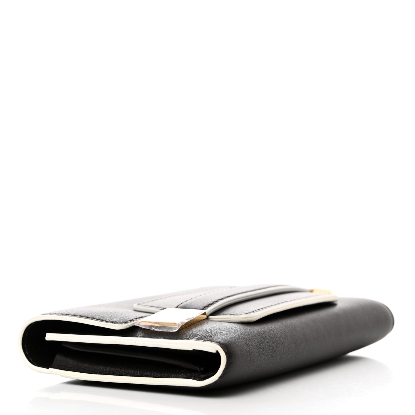 Calfskin Madam Tri-Fold Wallet Dark Brown