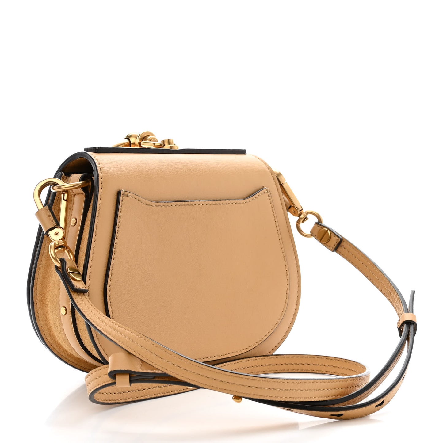 Calfskin Suede Small Nile Bracelet Bag Bleached Brown