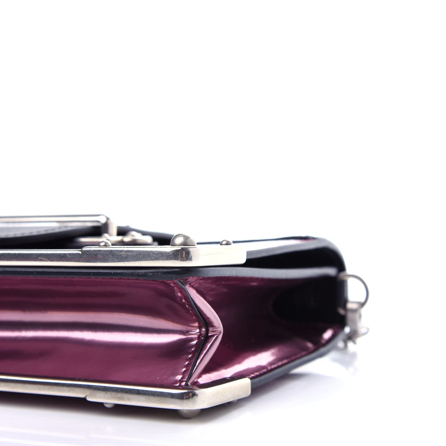 Metallic Vitello Saffiano Cahier Bag Ferro Black