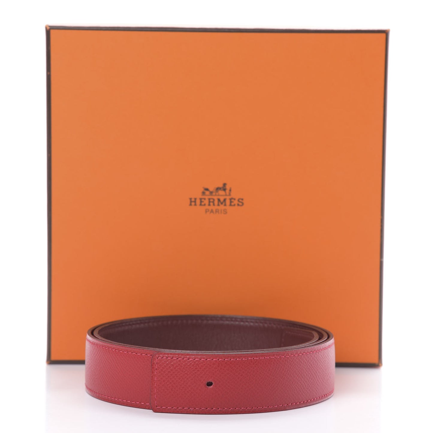 Epsom Swift 32mm Belt Strap 85 Rouge Casaque Rouge H