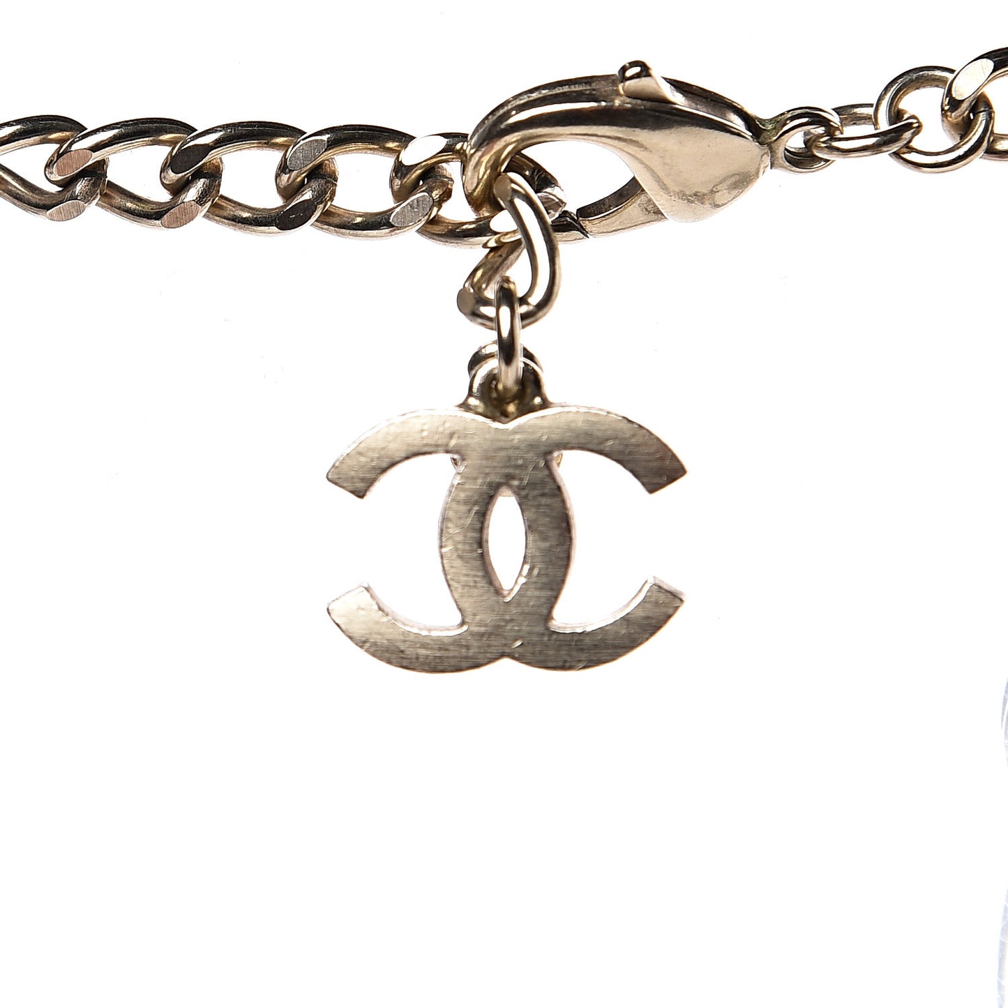 Crystal Chain CC Short Necklace Gold
