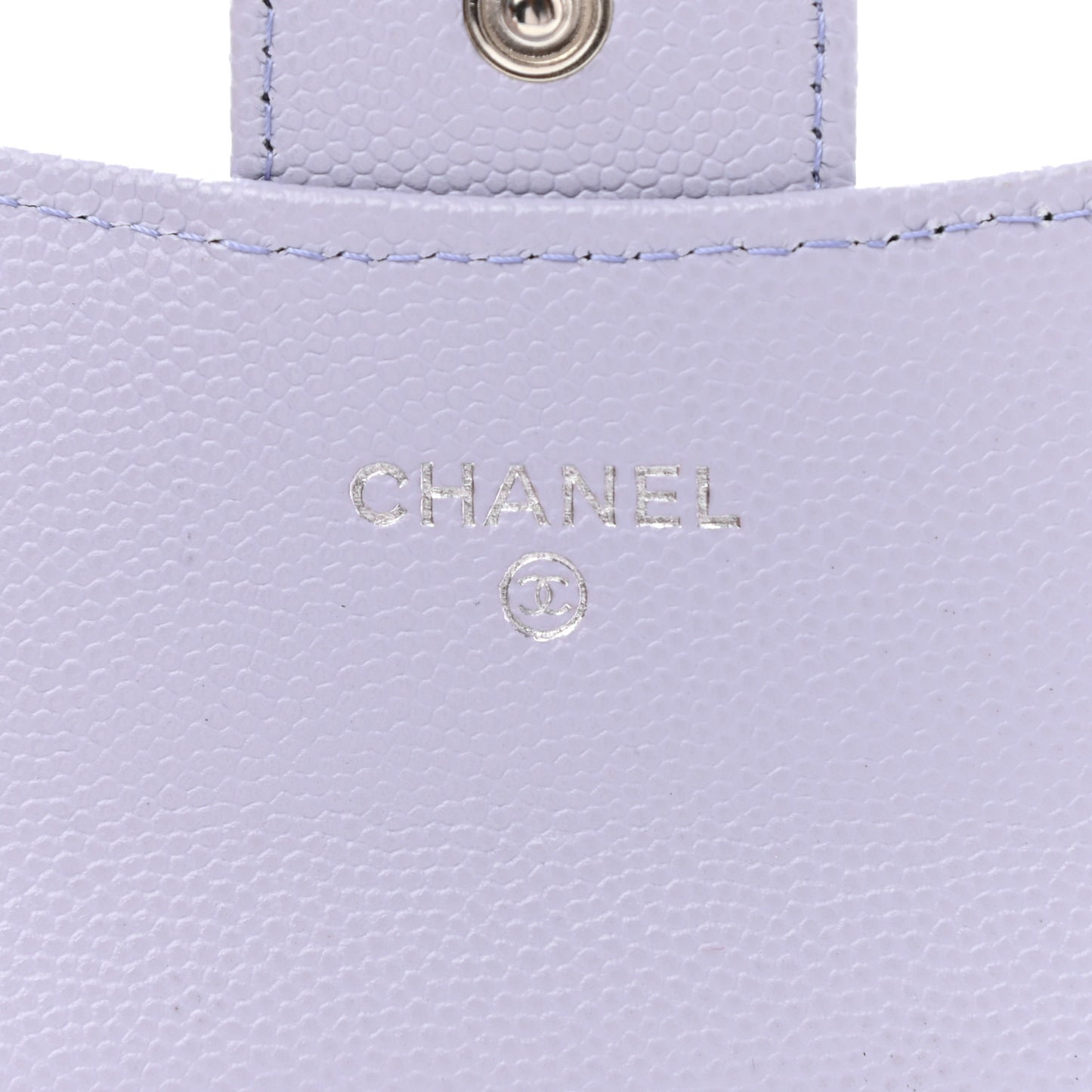 Caviar Quilted Flap Card Holder Wallet Light Purple