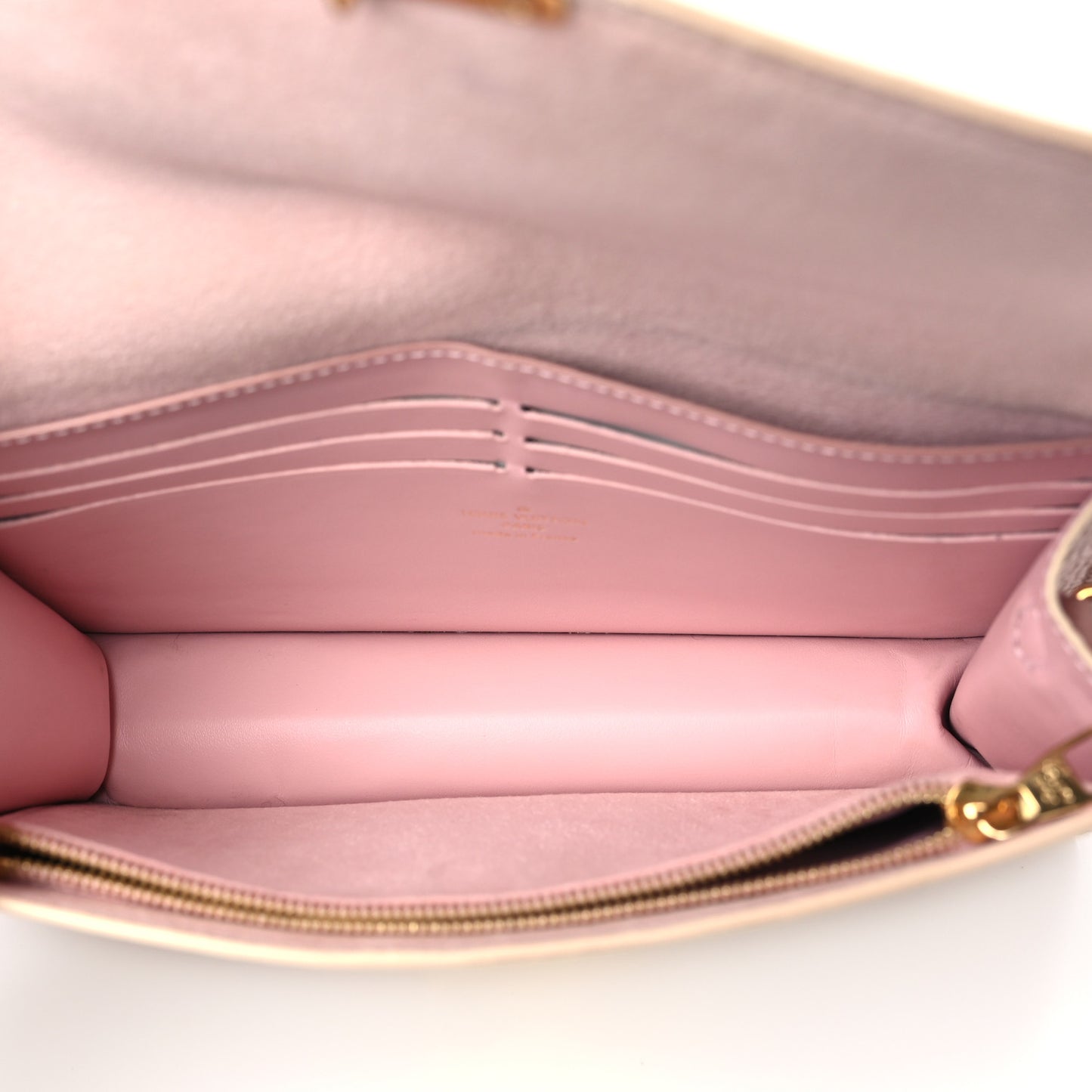 Damier Azur Croisette Chain Wallet Rose Ballerine