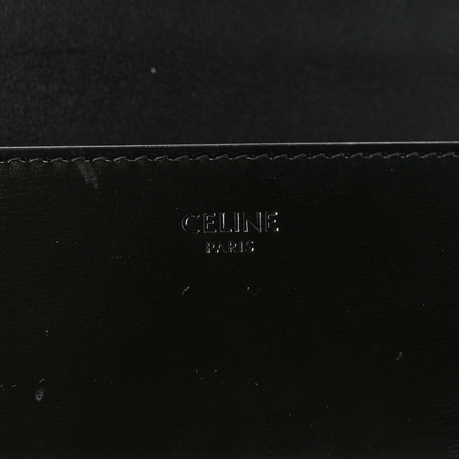 Celine Shiny Calfskin Cuir Triomphe Chain Shoulder Bag Black 7 of 11