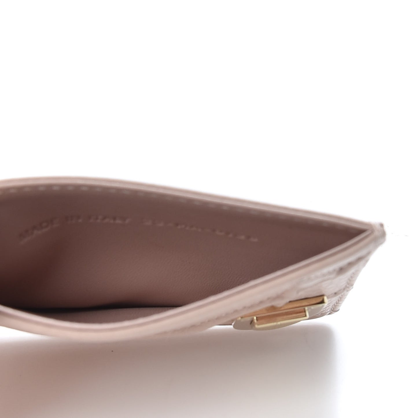 Grained Calfskin Cannage Diorama Card Holder Rose Poudre