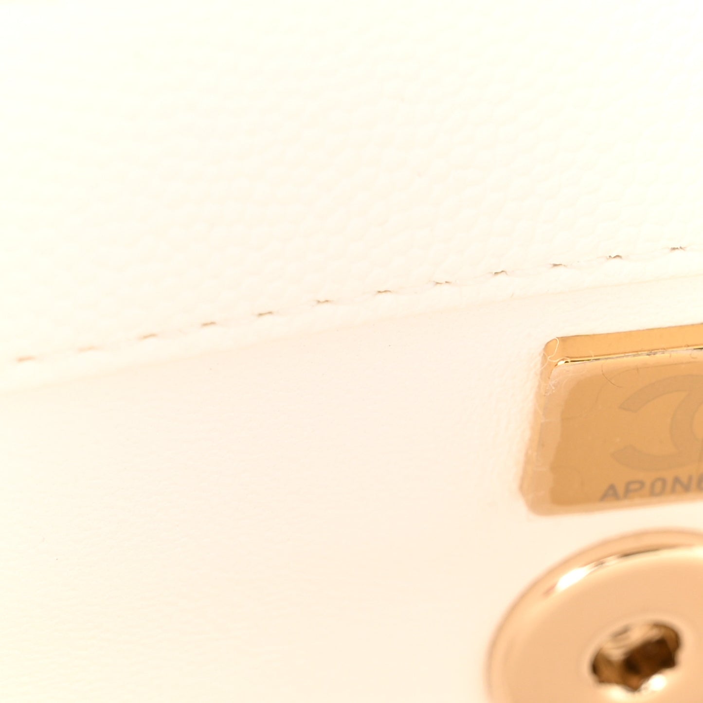 Caviar Quilted Mini Coco Handle Flap White