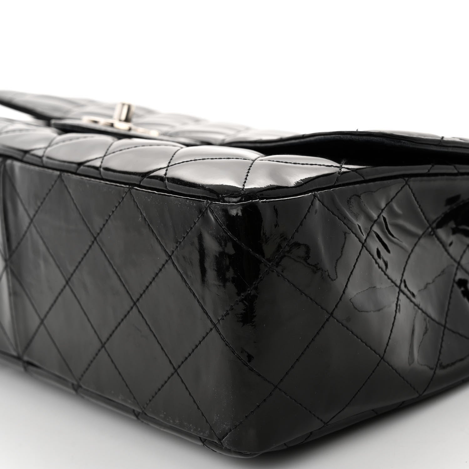 Chanel Patent Quilted Jumbo Single Flap Black 9 of 9