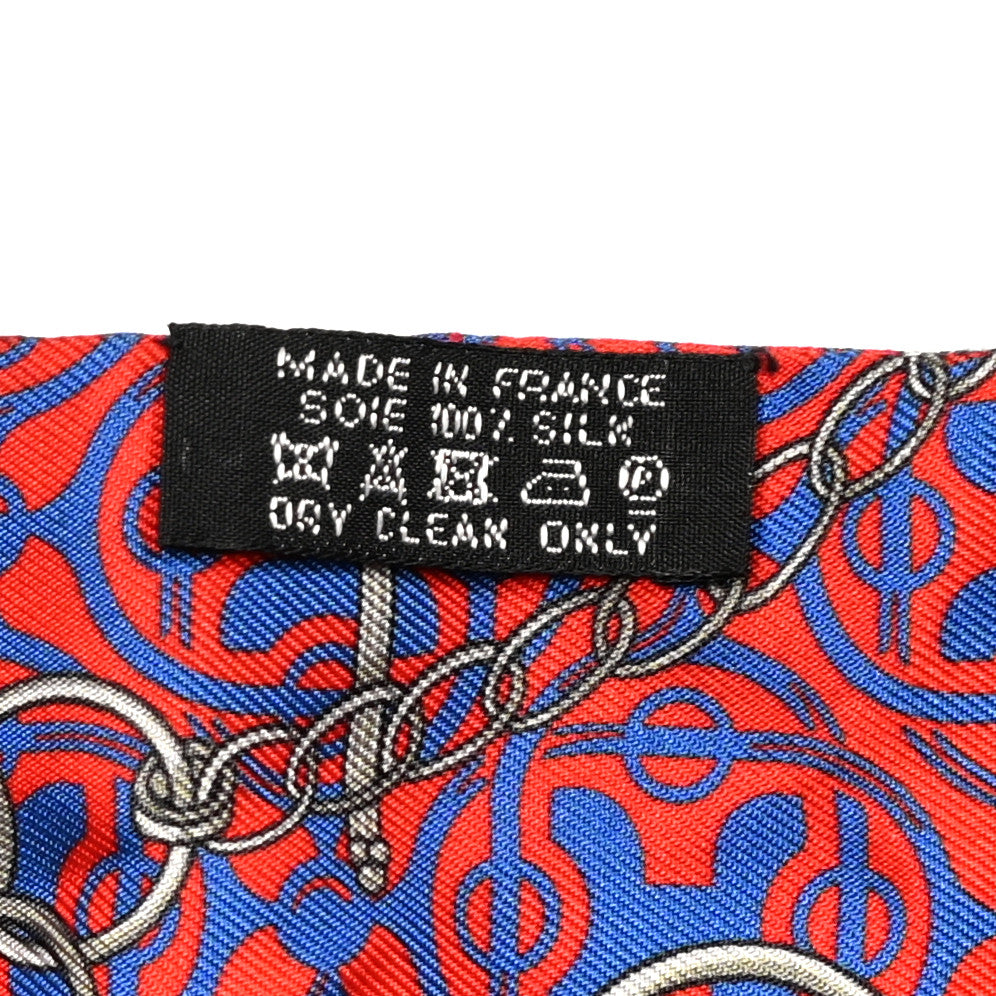 Hermes Silk Mors Et Gourmettes Remix Twilly Fuchsia Bleu Corail 4 of 4