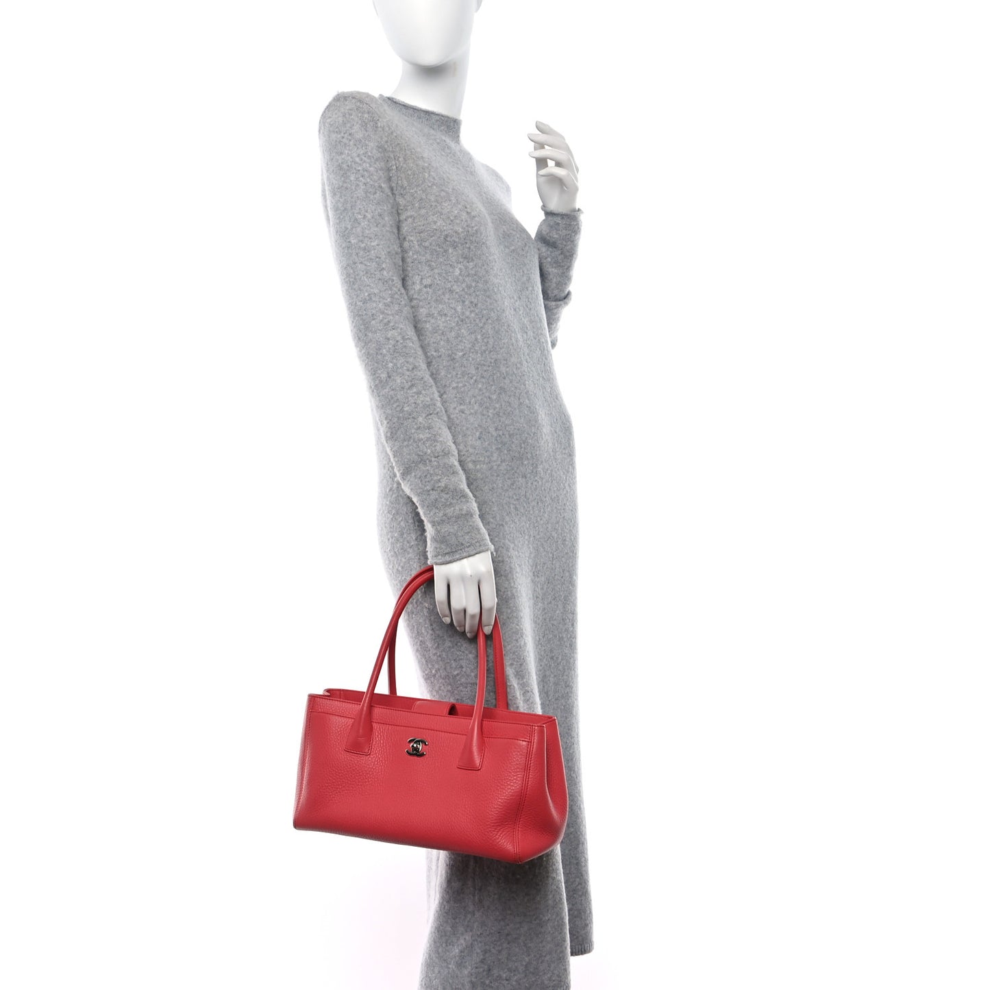 Calfskin Small Cerf Executive Shopper Tote Pink