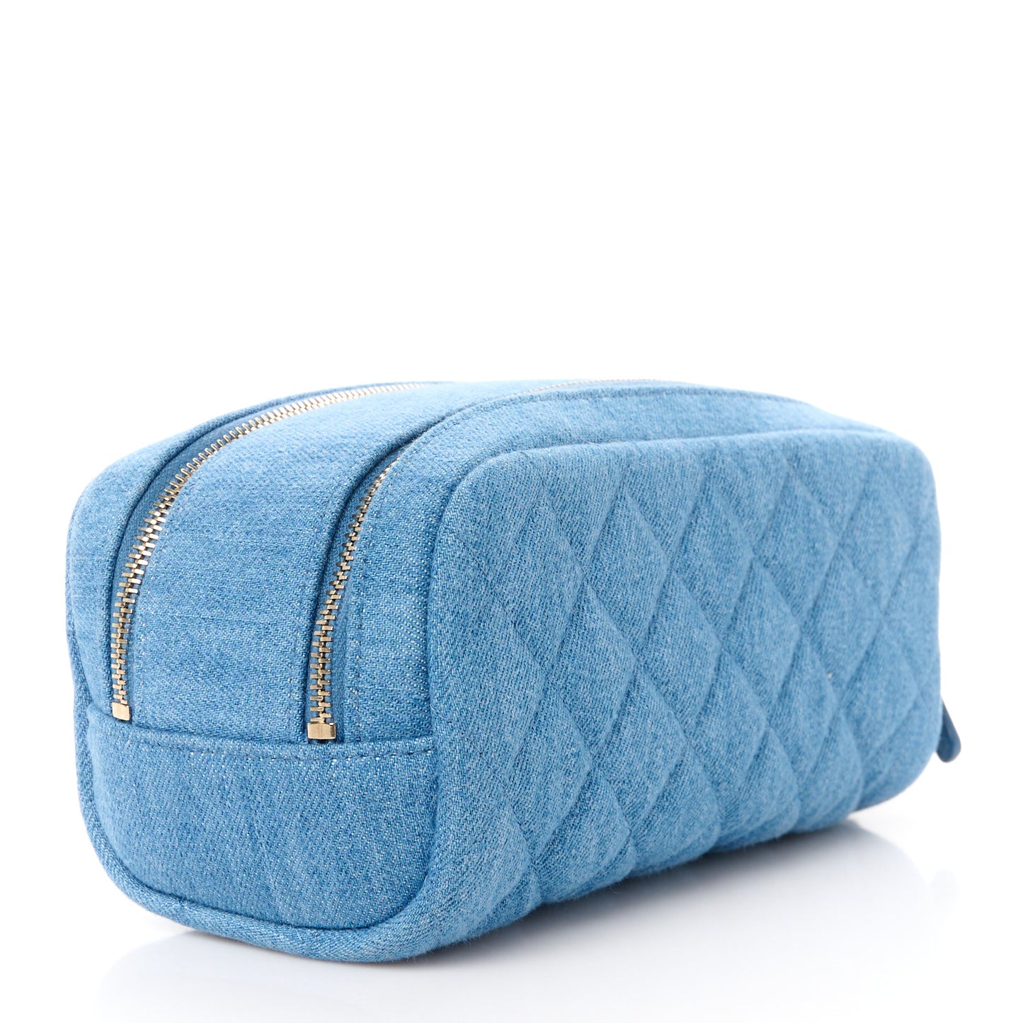 Denim Quilted Toiletry Case Blue