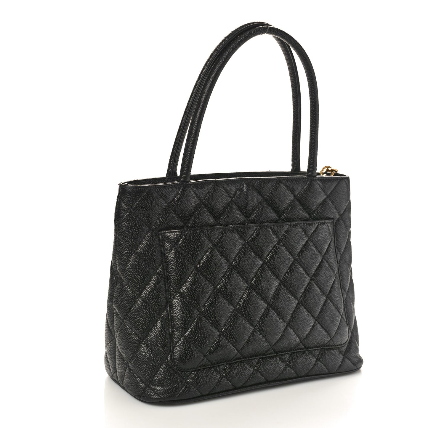Caviar Quilted Medallion Tote Black