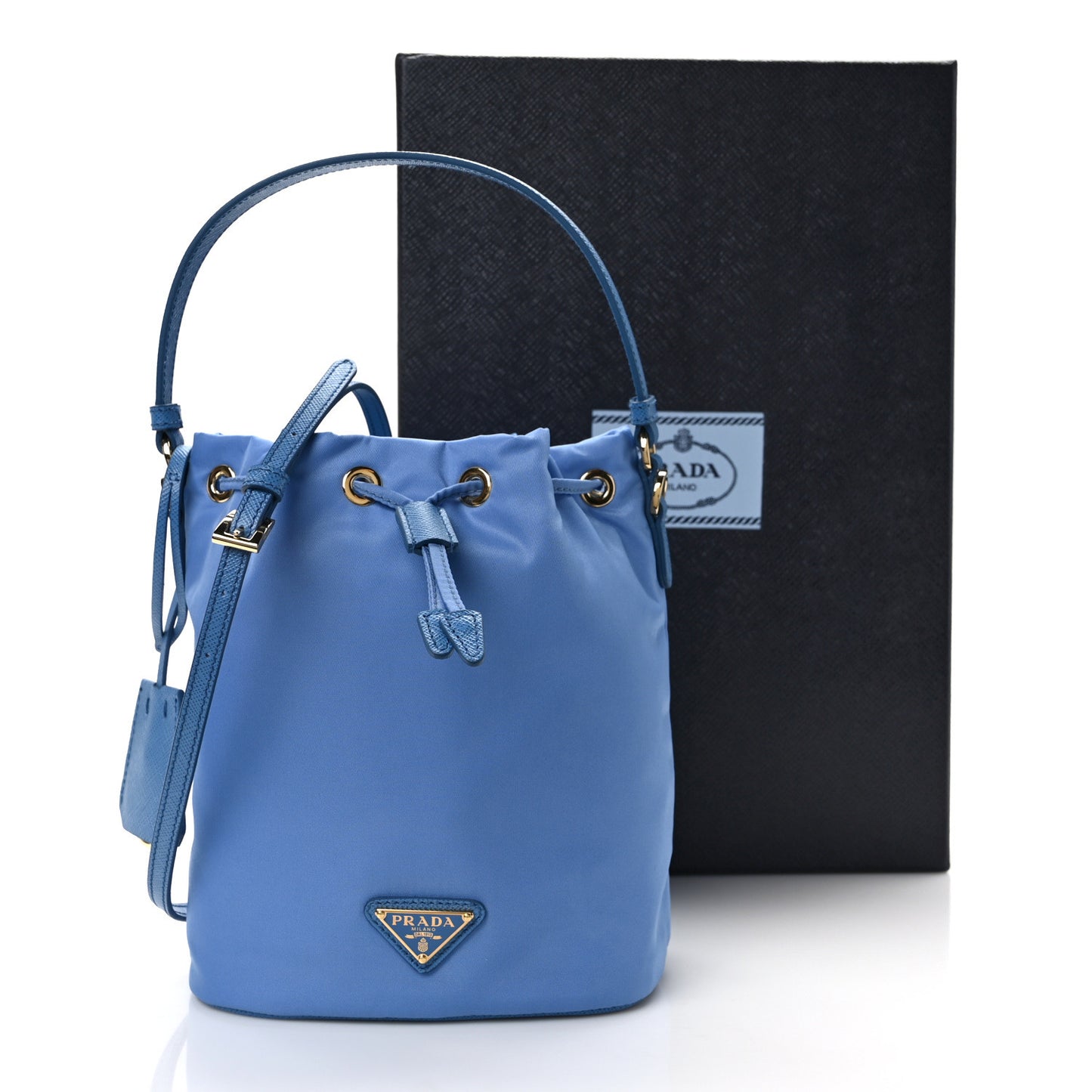Tessuto Nylon Saffiano Mini Bucket Bag Onda