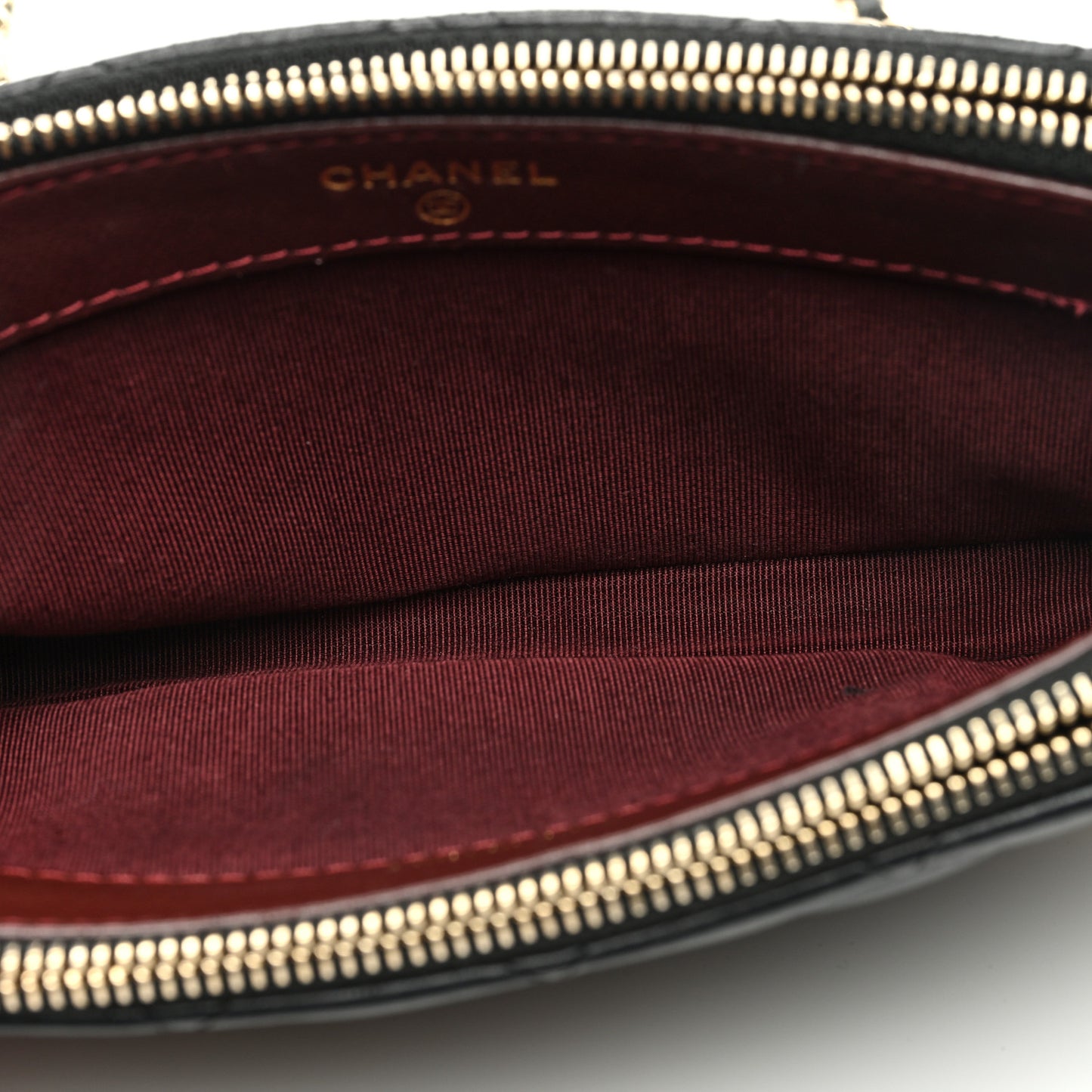 Lambskin Quilted Small Clutch With Chain Black