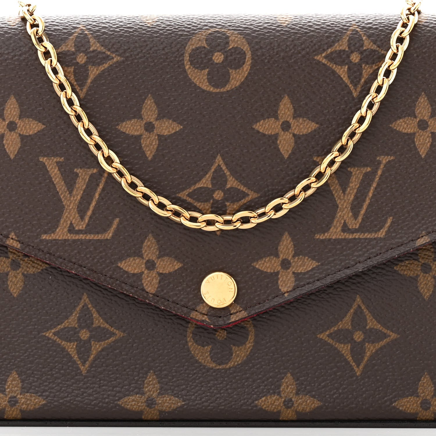 Louis Vuitton Monogram Pochette Felicie Chain Wallet Fuchsia 9 of 13